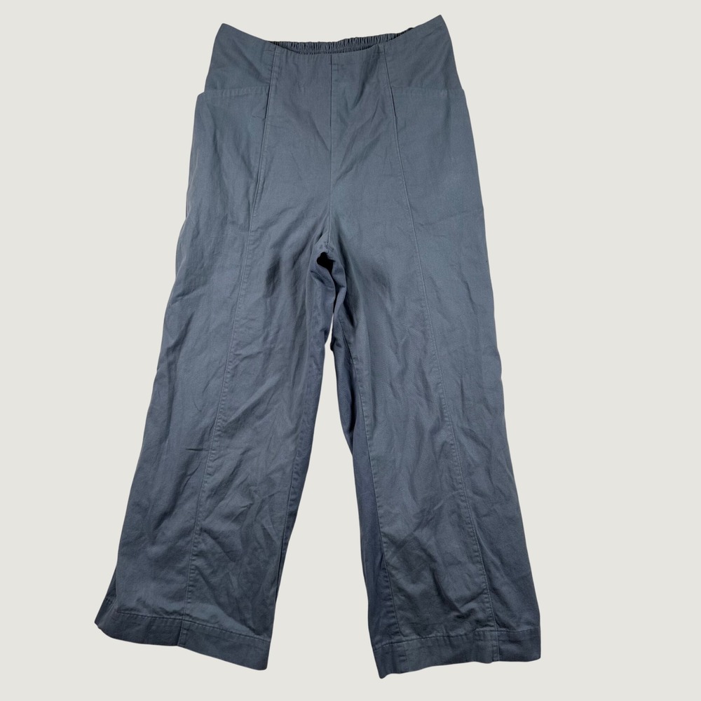 Handmade Wide Leg Cropped Pants Womens 33x30 Lagenlook Dusty Blue Cottagecore